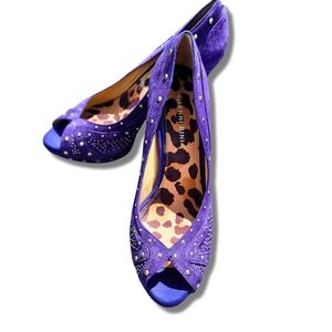 Gianni Bini Purple Peep Toe Platform Heels